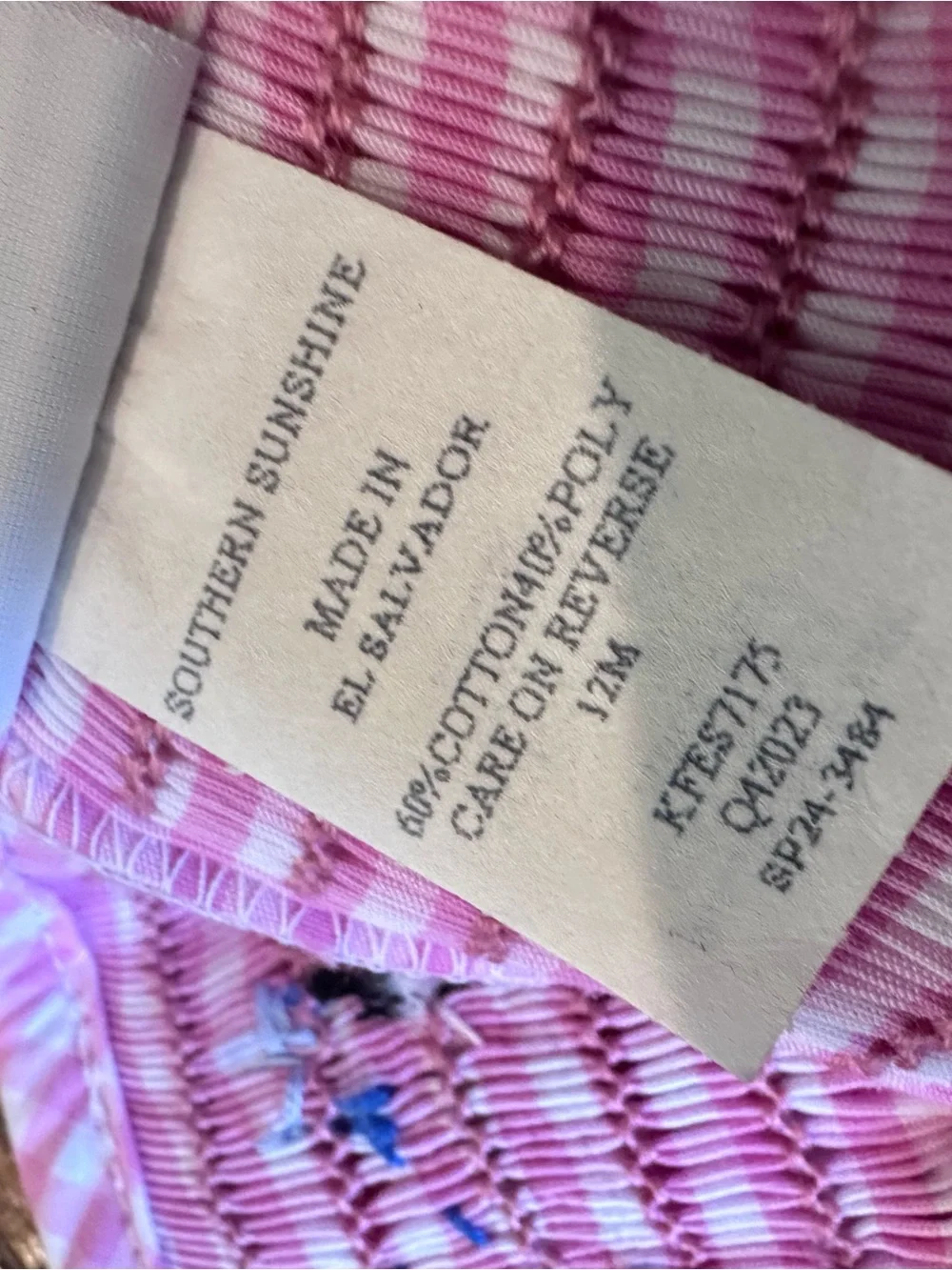 Pink Gingham Girls' Smocked Bubble Top